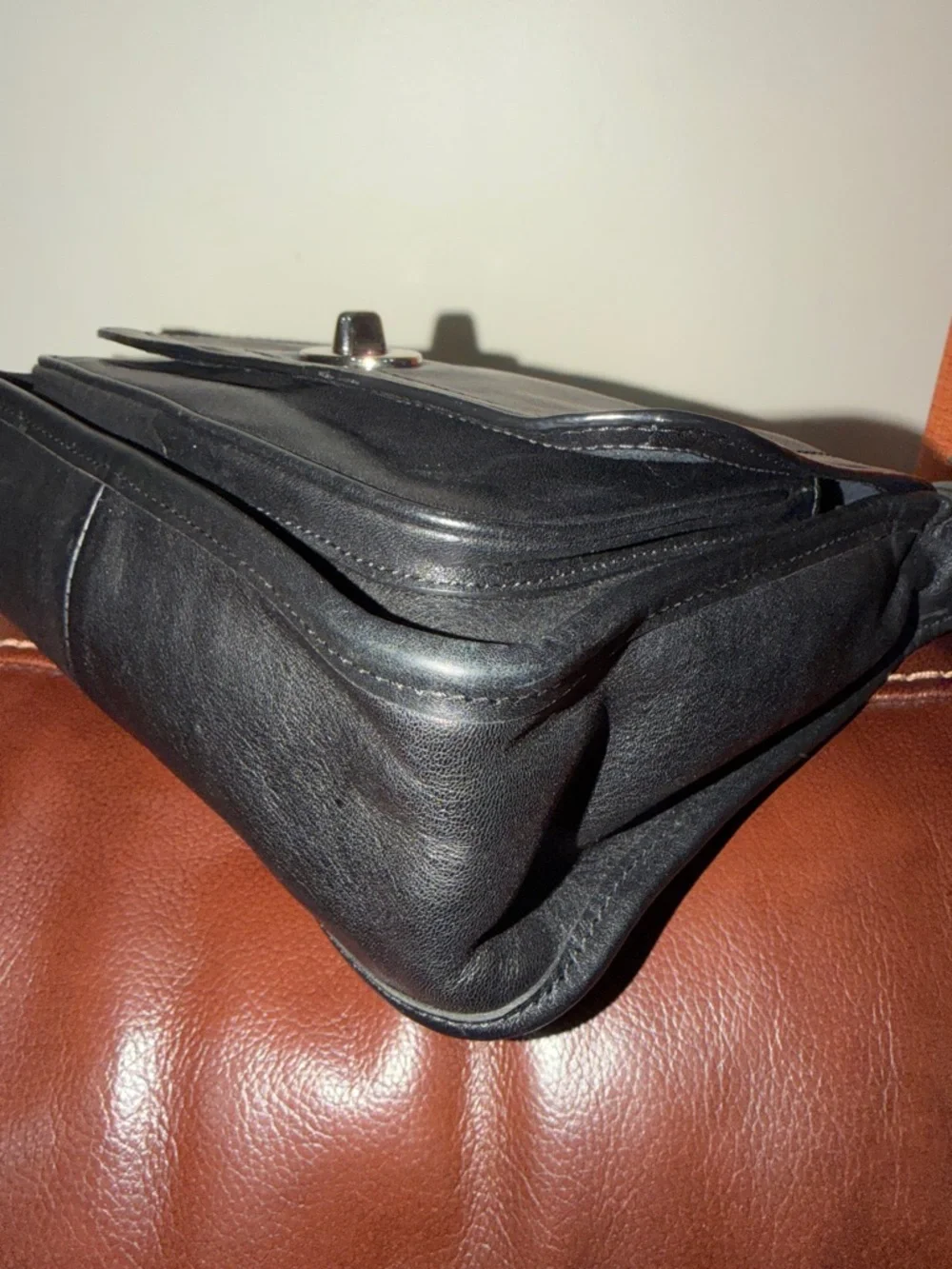 ‼️Vintage Coach Legacy Archive Rambler Black Leather Crossbody Bag - Picture 9 of 15